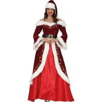 Fato de Pai Natal elegante com flocos para mulher
