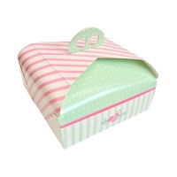 Caixa de 28 x 28 x 10 cm para bolo quadrado com pega