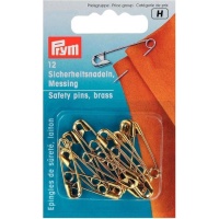 Alfinetes de segurança 2,7 cm banhados a ouro - Prym - 12 unidades