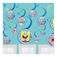 Pendentes decorativos de Bob Esponja - 12 unidades