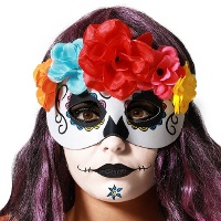 Máscara de Catrina com flores
