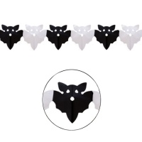 Grinalda de papel de morcego preto e branco