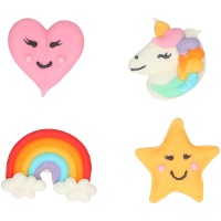 Figuras de açúcar Unicorn Dream - 8 unidades