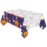 Toalha de mesa de papel para colorir Trick-or-Treat 1,20 x 1,80 cm.