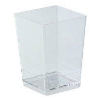 Copos de plástico transparente 7 x 5 cm forma quadrada - Dekora - 100 unidades