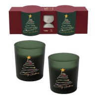 Kit de castiçais de Natal com velas - 2 unidades