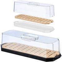 Caixa de pão de 40,3 x 12,1 cm com tampa - 1 unidade