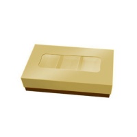 Caixa pequena dourada para chocolates de 14,5 x 7,5 x 3,5 cm - Sweetkolor