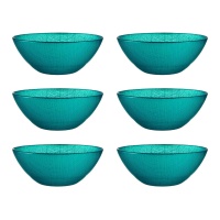 Taça de vidro turquesa de 15 cm - 6 unid.