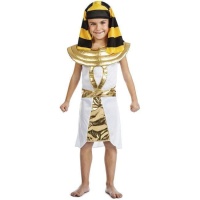 Fato egípcio dourado e branco para criança