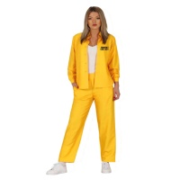 Fato de prisioneiro amarelo para mulher