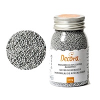 Sprinkles de mini pérolas prateadas de 100 g - Decora