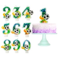 Vela de futebol número 8 cm - 1 unidade