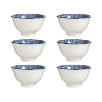 Taça geométrica azul de 16 cm - 6 peças