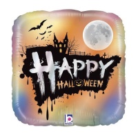 Balão quadrado de Happy Halloween de 32 x 32 cm - Grabo