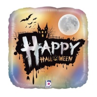 Balão quadrado Happy Halloween 32 x 32 cm - Grabo