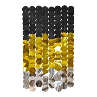Cortina de 1,70 x 0,80 m círculos preto e dourado