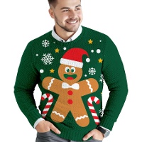 Jersey de Natal de biscoito de gengibre para homem