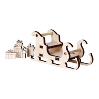 Boneco de trenó em madeira com prendas 15 x 7,5 x 6 cm - Artis decor