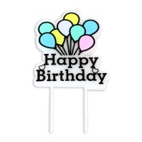 Velas com balões de Feliz Aniversário