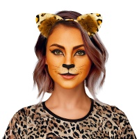 Tiara de leopardo com pelo