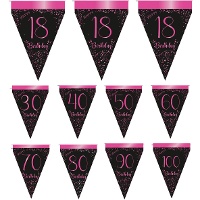Bandeirola Elegant Pink com números de 3,00 m