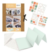 Mini álbum acordeão de papel para bebé 20,3 x 14,3 cm