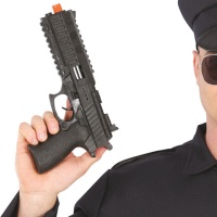 Pistola de polícia preta com dentes de 28 cm