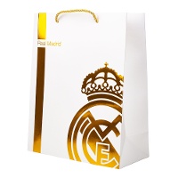 Saco de presente de 23 x 18 x 10 cm do Real Madrid dourado