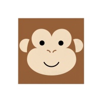 Guardanapos de macaco de 16,5 x 16,5 cm - 16 unidades