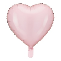 Balão de coração rosa claro 35 cm - PartyDeco