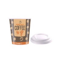 Copos de cartão de 250 ml com tampa - 8 unid.