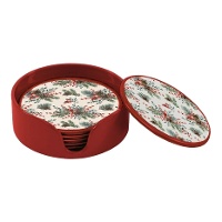 Porta-copos de flor de Natal - 6 unidades