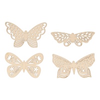 Figuras de borboleta de madeira - 4 pcs.