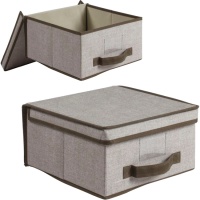 Caixa baixa de 30 x 28 x 15 cm com tampa com dobradiças