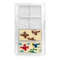 Molde para tabletes de chocolate de 20 x 12 cm com aviões - Decora - 4 cavidades