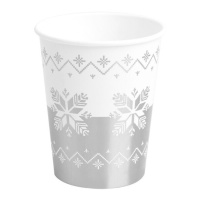Copos de Natal bordados a prata 270 ml - 6 unid.