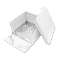 Caixa de bolo quadrada 30 x 30 x 15 cm com base de 1,1 cm - PME