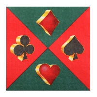 Guardanapos do Casino verdes de 16,5 x 16,5 cm - 20 unidades