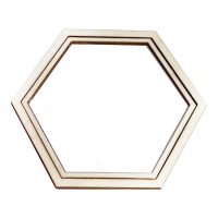 Bastidor hexagonal de madeira para bordar 16 x 18,5 cm - Casasol