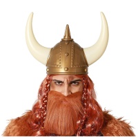 Capacete de guerreiro viking com chifres