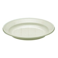 Pratos de plástico creme de 20,5 cm - 12 unid.