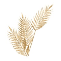 Ramo decorativo de folha de palmeira dourada com brilho 92 cm - 1 pc.