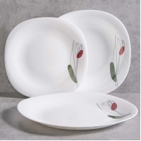 Serviço de jantar quadrado tulipa - 18 peças