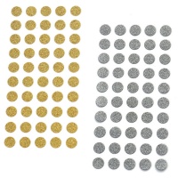 Autocolantes com formas circulares brilhantes 1,3 cm - 50 peças