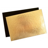 Base para bolo retangular de 30 x 20 cm dourado e preto - Scrapcooking - 5 unidades