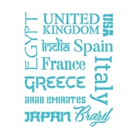 Países Stencil 20 x 28,5 cm - Artis decor - 1 unidade