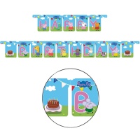 Grinalda de Happy Birthday de Peppa Pig de 2,1 m