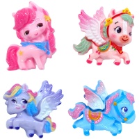 Figuras para bolo-rei (roscón) de unicórnios voadores, 2,8 cm - Dekora - 50 unidades
