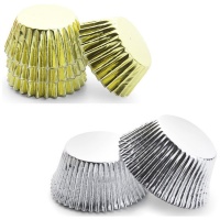 Mini cápsulas metálicas para cupcake - Pastkolor - 60 unidades